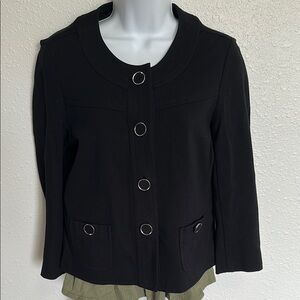Banana Republic Black Collar Free Jacket with Button Details Size 6